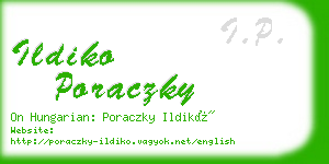 ildiko poraczky business card